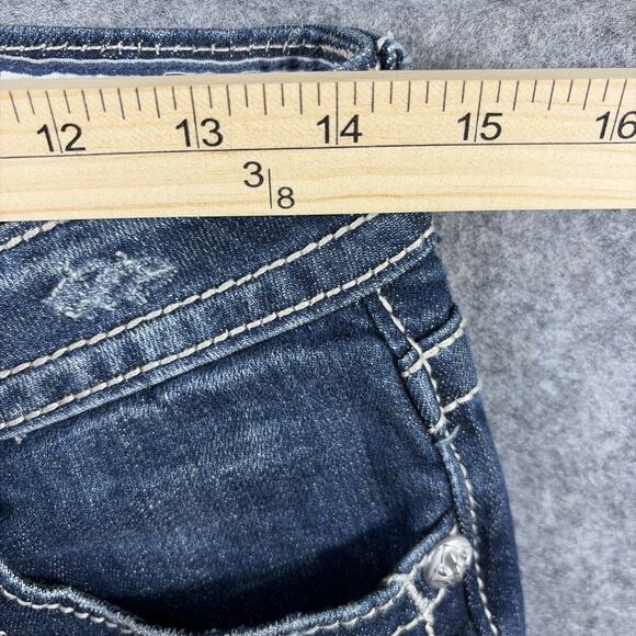 Miss Me Womens Ankle Straight Mid-Rise Distressed Raw Hem Jeans Size 27 - Picture 10 of 13